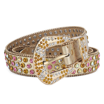 Y2K Punk Rock Style Studded Leather Belt for Men