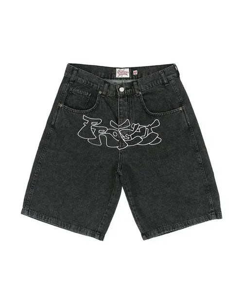 Y2K Hip Hop Denim Shorts for Men and Women