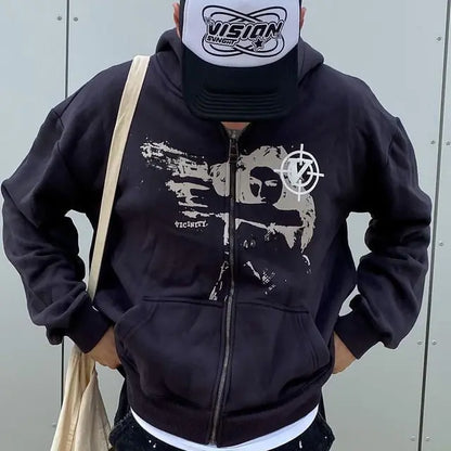 Y2K Grunge Hoodie Unisex Sweatshirt (One Piece)