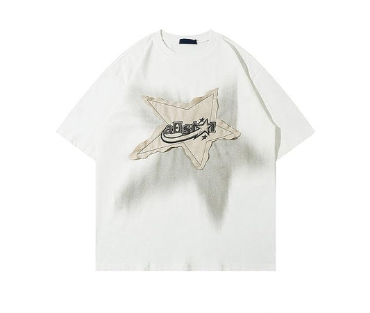 Ponitrack Y2K 90s Vintage Oversize Shirts Graphic Tees Mens Womens Y2k Tops Casual Unisex Streetwear (WhiteXLX-Large)